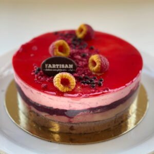 Gâteau mousse choco framboise